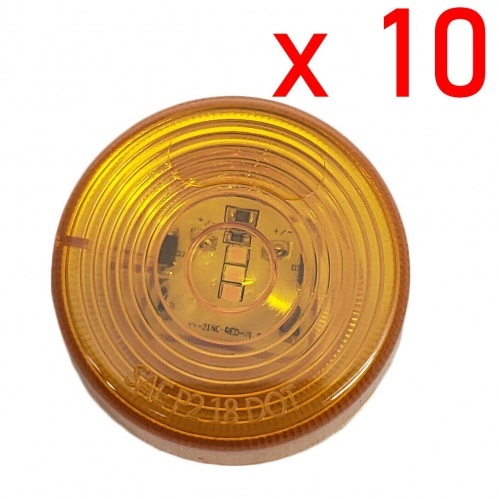 10x Amber 2 inch LED Round Truck Trailer Side Marker Clearance Light  Boat 12V